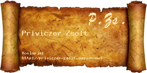 Priviczer Zsolt névjegykártya